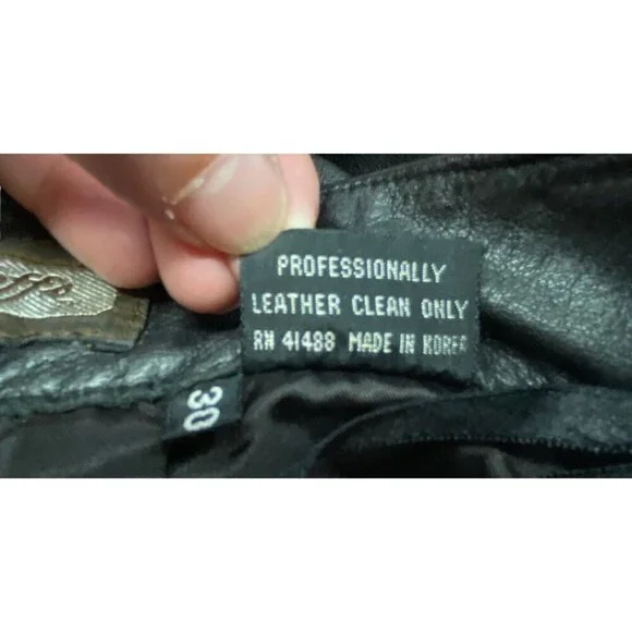 Vtg TOFFS Women Leather High Waist Pleated Pants Sz 12P Black Elegant 80s Luxe - Picture 6 of 9